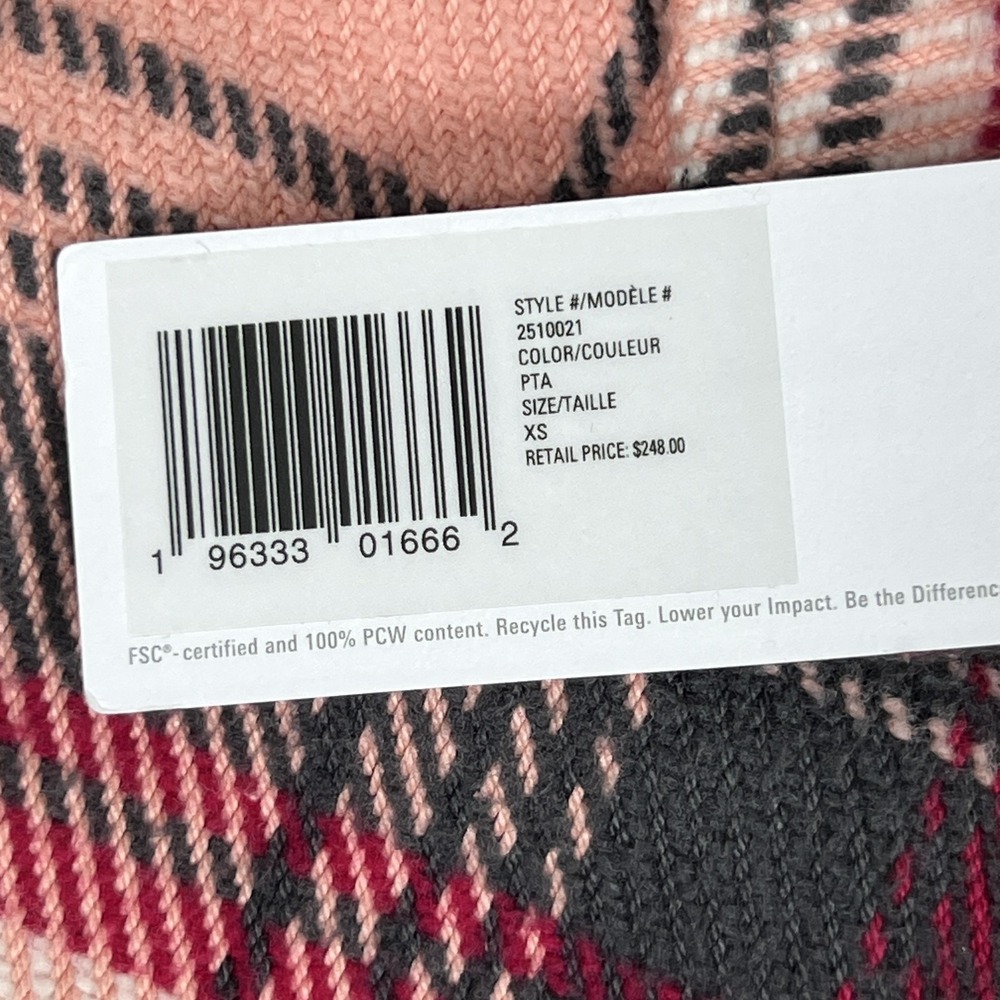 Outerknown Blanket Shirt Mens XS Pink Button Front Plaid Heavy Flaw Button - Picture 7 of 11